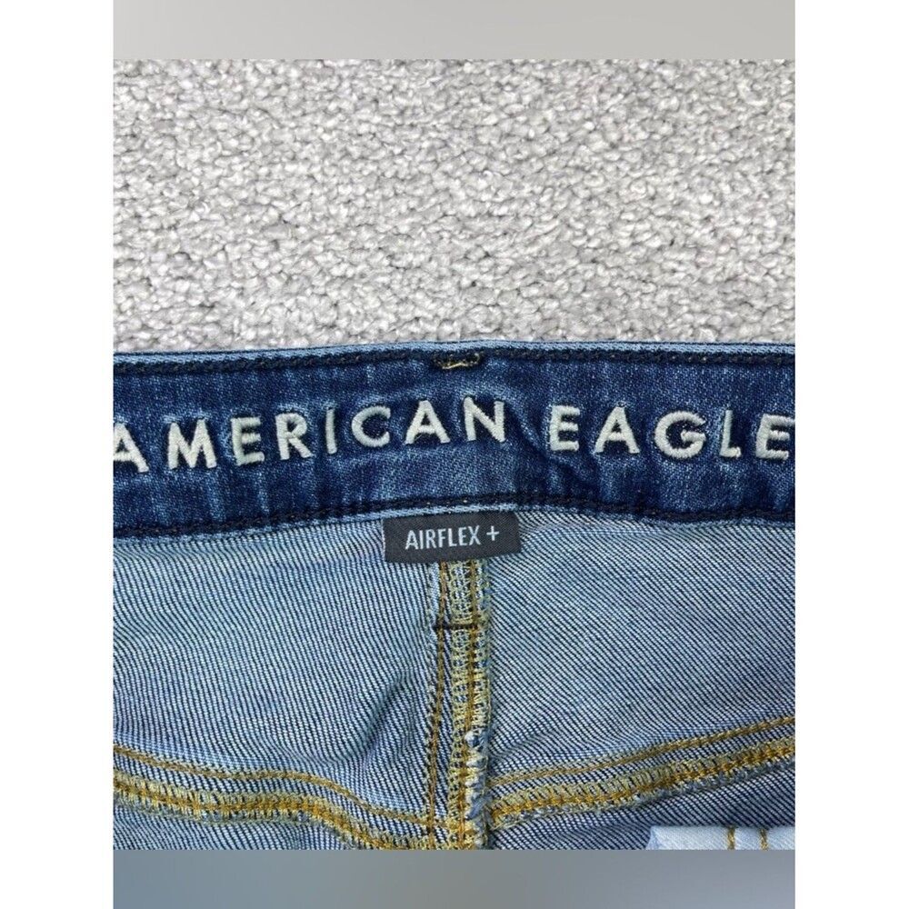 American Eagle AirFlex Jeans Men’s 32X28 Blue Slim Straight Mid-Rise Dark Wash - Picture 6 of 13
